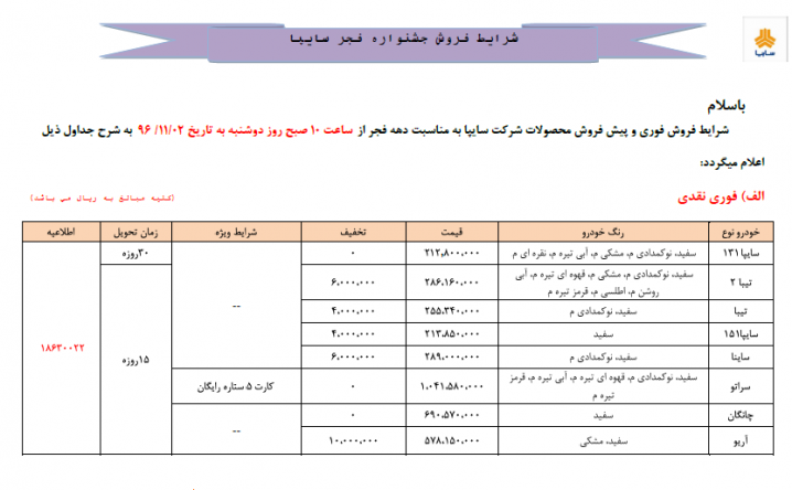آغاز فروش نقد و اقساط محصولات سایپا / از سراتو تا تیبا