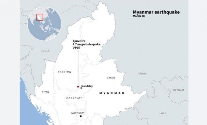 زمین لرزه‌ای به بزرگی ۷.۷ ریشتر میانمار را لرزاند
