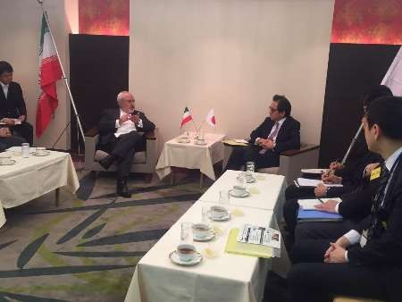 دیدار و گفت وگوی ظریف و رئیس سازمان تجارت خارجی ژاپن