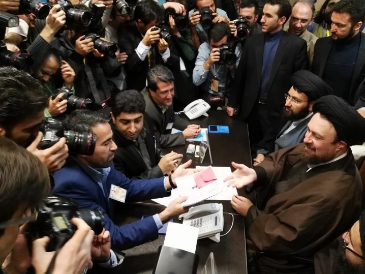 سیدحسن خمینی در ستاد انتخابات وزارت کشور	