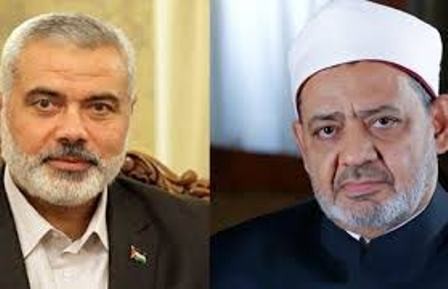 گفت وگوی تلفنی اسماعیل هنیه و شیخ الازهر/ شیخ الازهر از مبارزات مردم فلسطین علیه رژیم صهیونیستی حمایت کرد