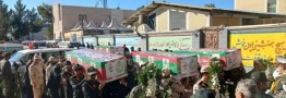 پیکر ۱۱ شهید حادثه تروریستی راسک در زاهدان تشییع شد