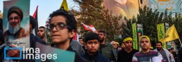 تجمع بزرگ فرهنگیان و دانش آموزان در حمایت از حزب الله لبنان