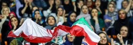 نحوه حضور زنان در مسابقه والیبال ایران و بلژیک